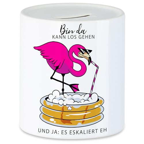Hey!Print Bin da kann los gehen Spardose Flamingo Eskalieren Party Mädelsabend JGA Junggesellinnenabschied Urlaub Freundin Hey!Print Bin da kann los gehen Spardose Flamingo Eskalieren Party Mädelsabend JGA Junggesellinnenabschied Urlaub Freundin von Hey!Print