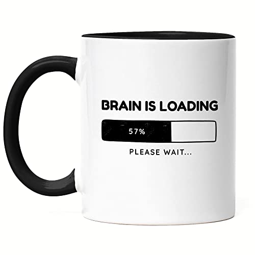 Hey!Print Brain Is Loading Please Wait Tasse Schwarz Morgenmuffel Morgenstunde Langschläfer Brain Gehirn Verstand Humor Hey!Print Brain Is Loading Please Wait Tasse Schwarz Morgenmuffel Morgenstunde Langschläfer Brain Gehirn Verstand Humor von Hey!Print