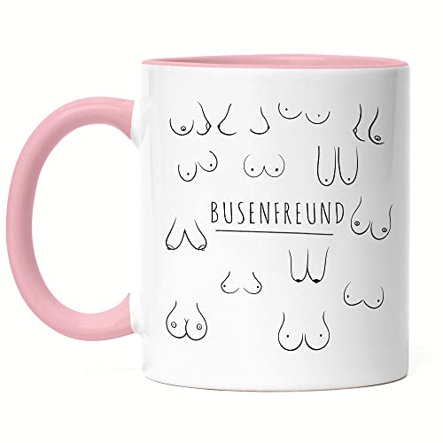 Hey!Print Busenfreund Tasse Rosa Brüste Titten Frau Oberkörper Oberweite Brust Freunde Beste Freunde Freundschaft Liebe von Hey!Print
