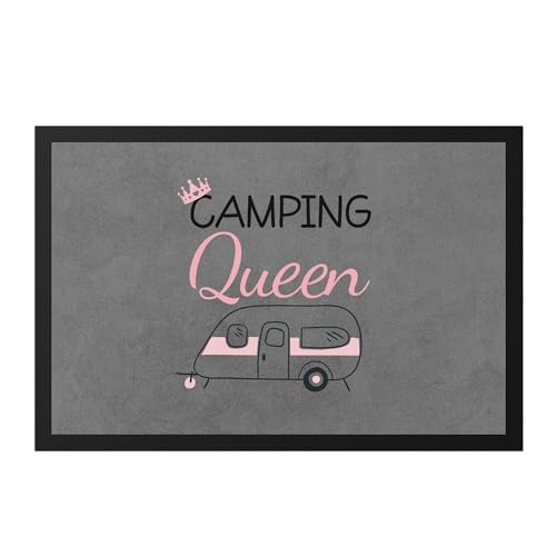 Hey!Print Camping Queen Fußmatte Wohnwagen Fans Geschenkidee Für Camper Camping-Platz von Hey!Print