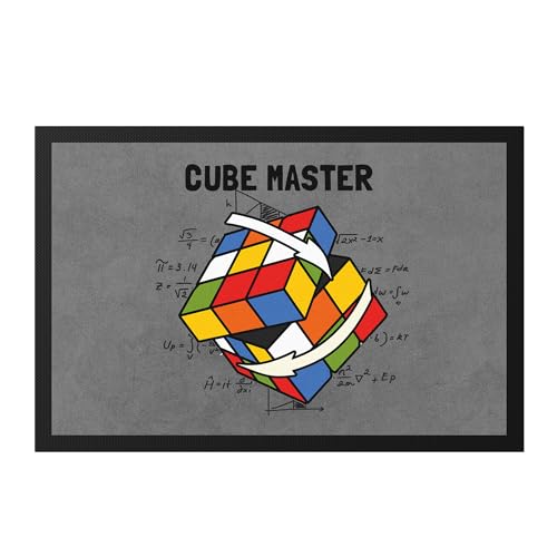 Hey!Print Cube Master Zauberwürfel Fußmatte Rubik Cube Magic Würfel Retro Rubi Vintage Nerd von Hey!Print