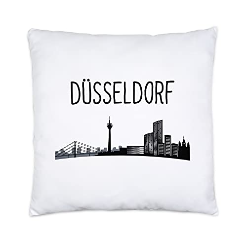 Hey!Print DÜSSELDORF Skyline Kissen Inkl. Füllung Souvenir Andenken Deutsche Großstädte Motiv Stadt Silhouette Geschenkidee Umzug von Hey!Print