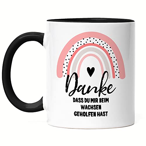 Hey!Print Danke Dass Du Mir Beim Wachsen Geholfen Hast Tasse Schwarz Erzieherin Kindergarten Tagesmutter von Hey!Print