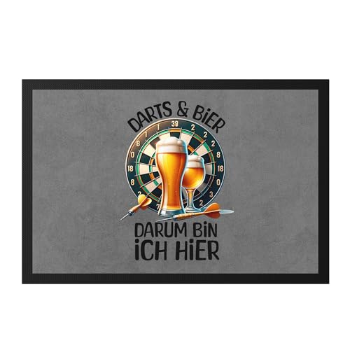 Hey!Print Darts & Bier Fußmatte Dartspieler Hobby Biertrinker Weihnachten Geburtstag Bullseye von Hey!Print