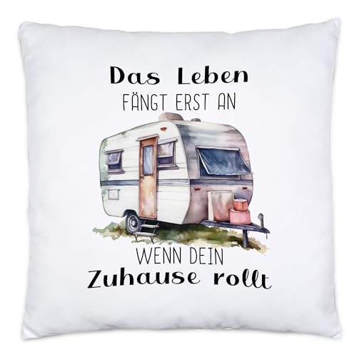 Hey!Print Das Leben fängt erst an wenn Dein Zuhause rollt Kissen Inkl Füllung Camping Wohnwagen Rentner Campingplatz Hey!Print Das Leben fängt erst an wenn Dein Zuhause rollt Kissen Inkl Füllung Camping Wohnwagen Rentner Campingplatz von Hey!Print