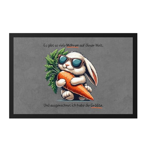 Hey!Print Es gibt so viele Möhren Hase Fußmatte Witzig Ironie Ostern Geschenk von Hey!Print