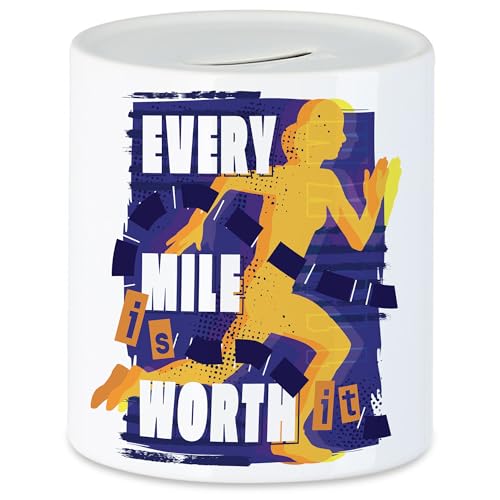 Hey!Print Every Mile is Worth It Spardose Running Mile Joggen Laufen Läufer Hobbie Sport Freizeit Laufschuhe von Hey!Print