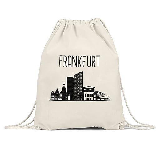 Hey!Print FRANKFURT Skyline Turnbeutel Gymsack Souvenir Andenken Deutsche Großstädte Motiv Stadt Silhouette Geschenkidee Umzug Hey!Print FRANKFURT Skyline Turnbeutel Gymsack Souvenir Andenken Deutsche Großstädte Motiv Stadt Silhouette Geschenkidee Umzug von Hey!Print