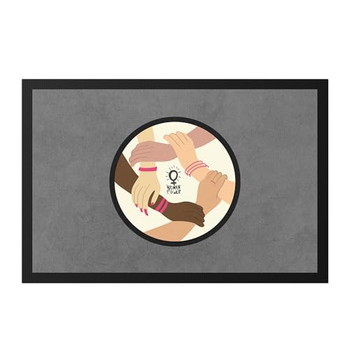 Hey!Print Frauenpower Fußmatte Geschenk für Superheldinnen Women Power Frauentag Feminismus von Hey!Print