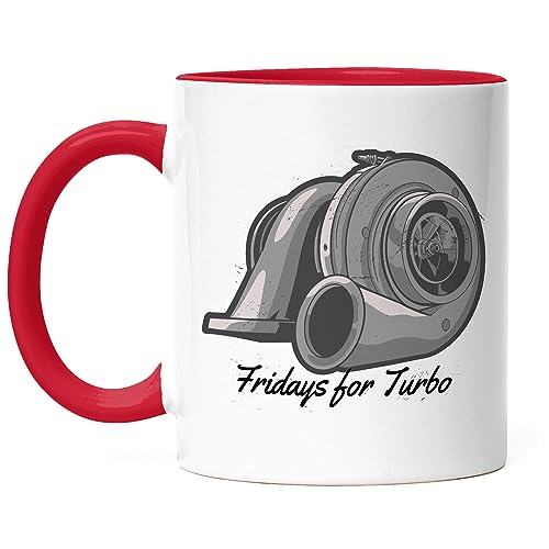 Hey!Print Fridays for Turbo Tasse Rot Autoliebhaber Turbolader Boost Schnelle Autos von Hey!Print