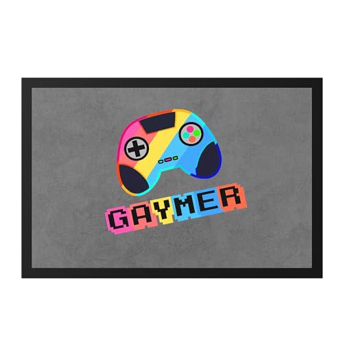 Hey!Print Gaymer LGBT Gay LGBTQ Pride Queer Homosexuell Gamer Gaming CSD Pride Week Fußmatte von Hey!Print