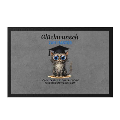 Hey!Print Glückwunsch zum Master Katze Fussmatte Geschenk Abschluss Studium Master lustig Spruch frech witzig Humor Hey!Print Glückwunsch zum Master Katze Fussmatte Geschenk Abschluss Studium Master lustig Spruch frech witzig Humor von Hey!Print