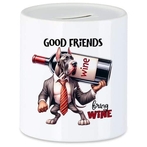 Hey!Print Good Friends Bring Wine Spardose Lustiger Hund Weinflasche Freundschaft Party Geschenk Hey!Print Good Friends Bring Wine Spardose Lustiger Hund Weinflasche Freundschaft Party Geschenk von Hey!Print