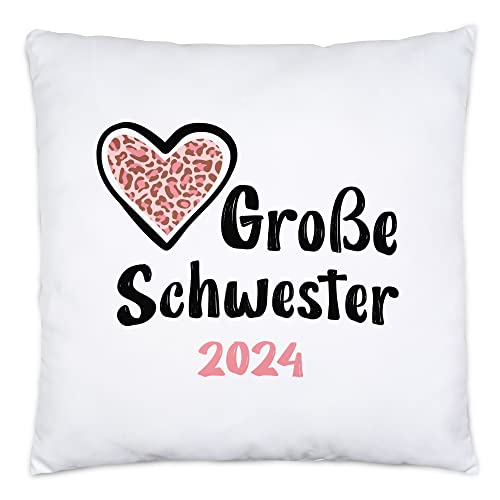 Hey!Print Große Schwester 2024 Kissen Sisters Love Geborgenheit Liebe Familie Zusammenhalt Freude Spaß Sis Love von Hey!Print