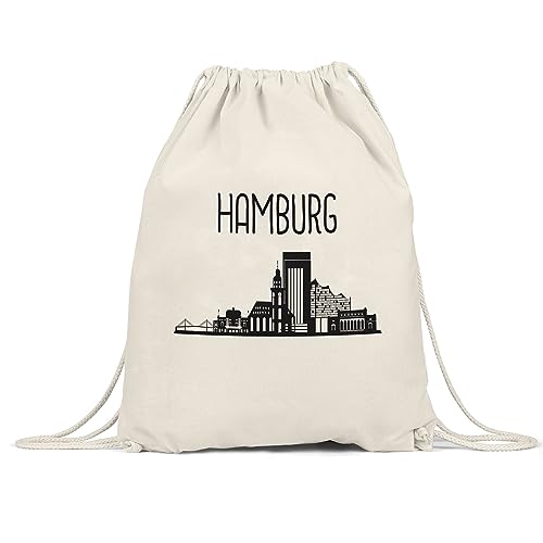 Hey!Print HAMBURG Skyline Turnbeutel Gymsack Souvenir Andenken Deutsche Großstädte Motiv Stadt Silhouette Geschenkidee Umzug Hey!Print HAMBURG Skyline Turnbeutel Gymsack Souvenir Andenken Deutsche Großstädte Motiv Stadt Silhouette Geschenkidee Umzug von Hey!Print