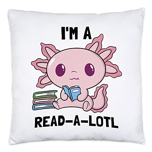 Hey!Print I am a Read a lotl Kissen Bücherliebe Bücherwurm Würmchen süßes Motiv lesen Macht Spaß Bücher von Hey!Print