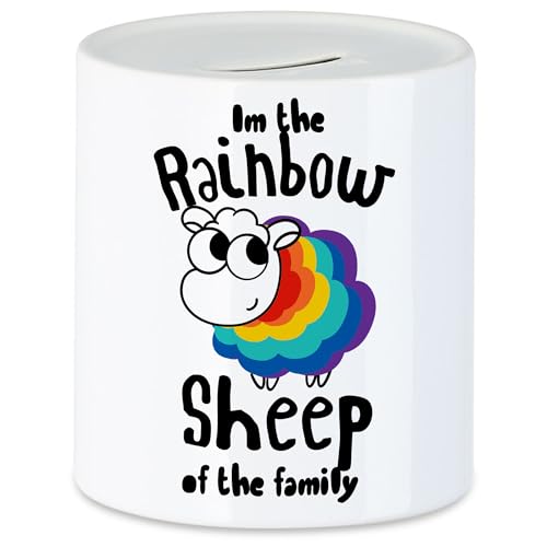 Hey!Print I'm The Rainbow Sheep Tasse LGBT Gay Regenbogen LGBTQ Pride Queer Homosexuell CSD Pride Week Spardose von Hey!Print