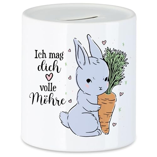 Hey!Print Ich Mag Dich Volle Möhre Spardose Hase Mit Karotte Süßes Geschenk Kaninchen Möhre von Hey!Print