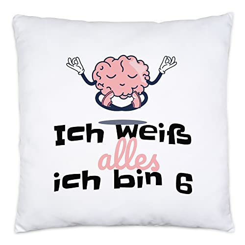 Hey!Print Ich Weiß Alles Ich Bin 6 Kissen Inkl. Füllung Geschenkidee 6. Geburtstag Humorvoll Sarkastisch Hey!Print Ich Weiß Alles Ich Bin 6 Kissen Inkl. Füllung Geschenkidee 6. Geburtstag Humorvoll Sarkastisch von Hey!Print