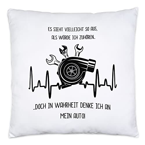 Hey!Print In Wahrheit Denke Ich An Mein Auto Kissen Inkl Füllung Autofans Benzin Im Blut Autonarr Liebhaber Autofreak Geschenkidee von Hey!Print