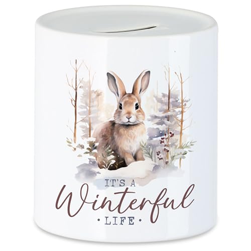 Hey!Print It's a winterful Life Spardose Winter Hase Schnee Weihnachten Geschenk von Hey!Print