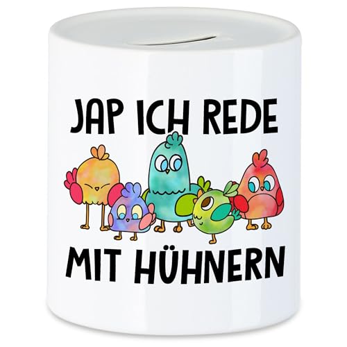 Hey!Print Ja Ich Rede Mit Hühnern Spardose Huhn-Fans Bauernhof Chicken Hühnerhof Geschenk Hey!Print Ja Ich Rede Mit Hühnern Spardose Huhn-Fans Bauernhof Chicken Hühnerhof Geschenk von Hey!Print