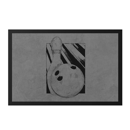 Hey!Print Kegeln Fussmatte Bowling Kegeln Kegel Kegelball Bowlingball Bowlingbahn Kegelbahn Spiel Pins Freizeit Hobbie von Hey!Print