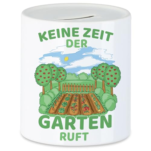 Hey!Print Keine Zeit Der Garten Ruft Spardose Hobby-Gärtner Pflanzen Garten Blumen Geschenkidee von Hey!Print
