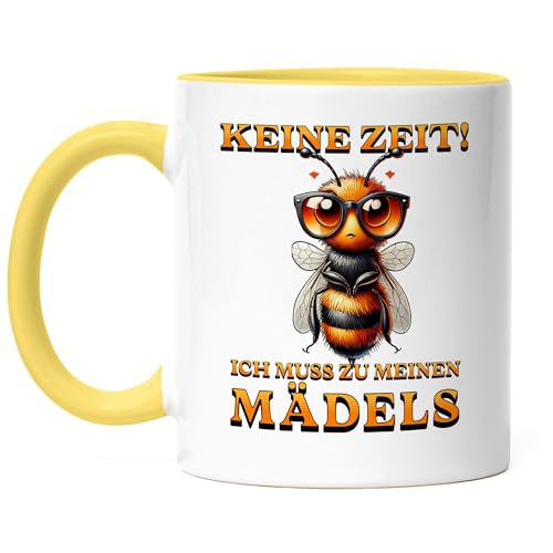 Hey!Print Keine Zeit! Ich muss zu meinen Mädels Tasse gelb Bienenzüchter Imker Honigbiene Bienenstock Hey!Print Keine Zeit! Ich muss zu meinen Mädels Tasse gelb Bienenzüchter Imker Honigbiene Bienenstock von Hey!Print