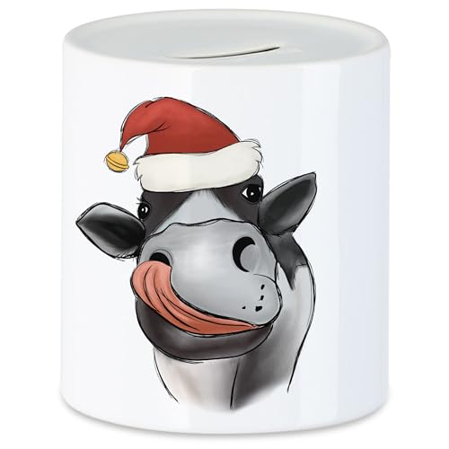 Hey!Print Kuh mit Weihnachtsmütze Spardose Geschenkidee Weihnachten Frohe Weihnachten Süßes Kuh-Motiv Kuh-Fans Kühe Hey!Print Kuh mit Weihnachtsmütze Spardose Geschenkidee Weihnachten Frohe Weihnachten Süßes Kuh-Motiv Kuh-Fans Kühe von Hey!Print