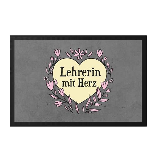 Hey!Print Lehrerin mit Herz Fußmatte Geschenkidee Zum Danke Sagen Beste Lehrerin von Hey!Print