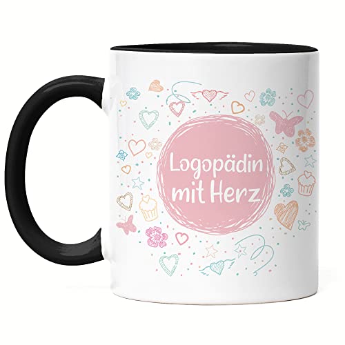 Hey!Print Logopädin mit Herz Tasse Schwarz Dankeschön Geschenk Danke Sagen Für Alles Logopädie Hey!Print Logopädin mit Herz Tasse Schwarz Dankeschön Geschenk Danke Sagen Für Alles Logopädie von Hey!Print