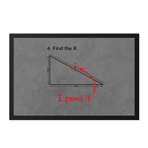 Hey!Print Mathe-Aufgabe Fußmatte Lustige Klausur Aufgabe Finde Das X Dreieck Klassenarbeit von Hey!Print