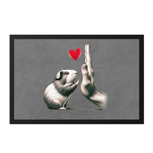 Hey!Print Meerschweinchen High Five Fußmatte Haustierliebe Süßes Nagetier von Hey!Print