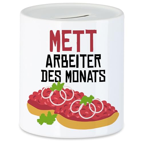 Hey!Print Mettarbeiter des Monats Spardose Bauarbeiter Büro Mettbrötchen Hackfrühstück Maurer Hey!Print Mettarbeiter des Monats Spardose Bauarbeiter Büro Mettbrötchen Hackfrühstück Maurer von Hey!Print