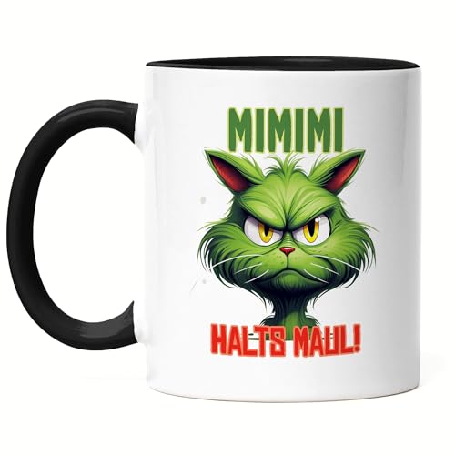 Hey!Print Mimimi Halts Maul Tasse Schwarz Weihnachten Cat Katze Nörgeln Sarkasmus Geschenk Hey!Print Mimimi Halts Maul Tasse Schwarz Weihnachten Cat Katze Nörgeln Sarkasmus Geschenk von Hey!Print