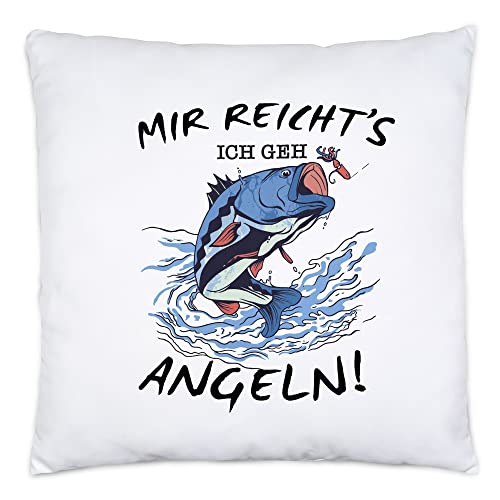 Hey!Print Mir Reichts Ich GEH Angeln Kissen Inkl Füllung Angler Angeln Fische Angelzubehör Geschenkidee von Hey!Print