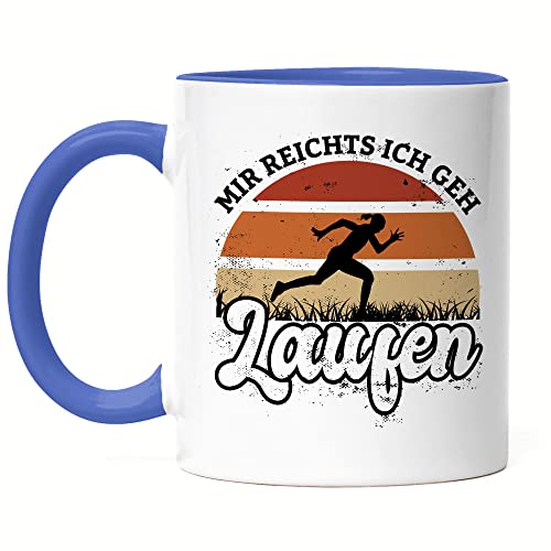 Hey!Print Mir Reichts Ich Geh Laufen Tasse Blau Läuferin Laufen Sport Leben Hobbie Laufschuhe Joggen Running Laufhose Freizeit von Hey!Print