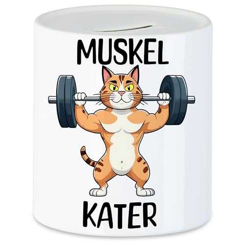 Hey!Print Muskelkater Spardose Fitness Gym Bodybuilding Workout Kraftsport Training von Hey!Print
