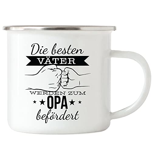 Hey!Print Nur Die Besten Papas Werden Zum Opa Befördert Emaille Tasse Ankündigung Enkelkinder Du Wirst Opa von Hey!Print