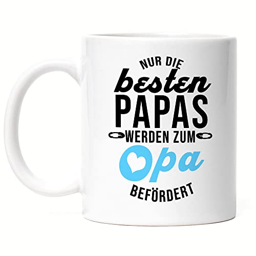 Hey!Print Nur Die Besten Papas Werden Zum Opa Befördert Tasse Geschenk Ankündigung Schwangerschaft Enkelkinder von Hey!Print