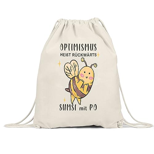 Hey!Print Optimismus Heißt Umgedreht Sumsi Mit Po Turnbeutel Gymsack Biene Lustige Geschenkidee Wortwitz Sarkasmus Hey!Print Optimismus Heißt Umgedreht Sumsi Mit Po Turnbeutel Gymsack Biene Lustige Geschenkidee Wortwitz Sarkasmus von Hey!Print