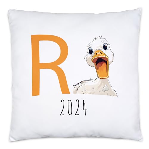 Hey!Print R Ente 2024 Kissen Inkl. Füllung Rente Geschenk Ruhestand Humor Wortwitz von Hey!Print