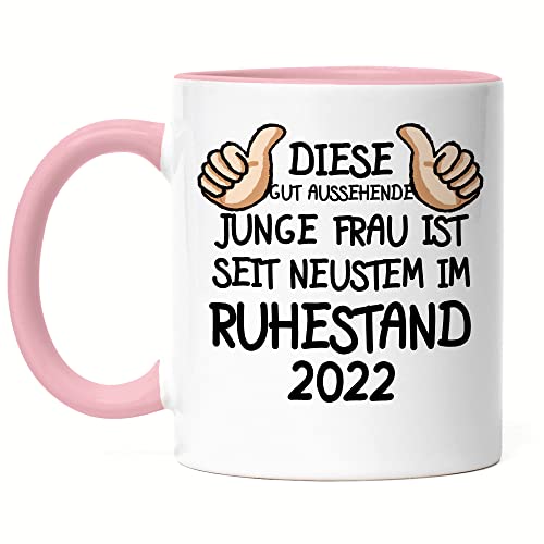 Hey!Print Rentnerin 2022 Tasse Rosa Rente Lustig Spruch Ruhestand Rentner Pension von Hey!Print