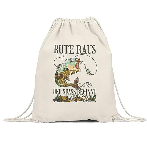 Hey!Print Rute Raus Der Spaß Beginnt Turnbeutel Gymsack Angler Angeln Fische Angelzubehör Geschenkidee Hey!Print Rute Raus Der Spaß Beginnt Turnbeutel Gymsack Angler Angeln Fische Angelzubehör Geschenkidee von Hey!Print