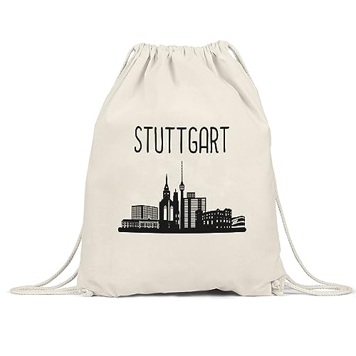 Hey!Print STUTTGART Skyline Turnbeutel Gymsack Souvenir Andenken Deutsche Großstädte Motiv Stadt Silhouette Geschenkidee Umzug Hey!Print STUTTGART Skyline Turnbeutel Gymsack Souvenir Andenken Deutsche Großstädte Motiv Stadt Silhouette Geschenkidee Umzug von Hey!Print