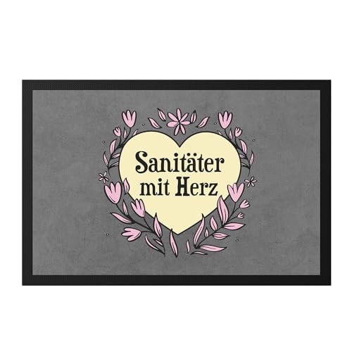 Hey!Print Sanitäter mit Herz Fußmatte Geschenkidee Zum Danke Sagen Beste Sanitäter Hey!Print Sanitäter mit Herz Fußmatte Geschenkidee Zum Danke Sagen Beste Sanitäter von Hey!Print