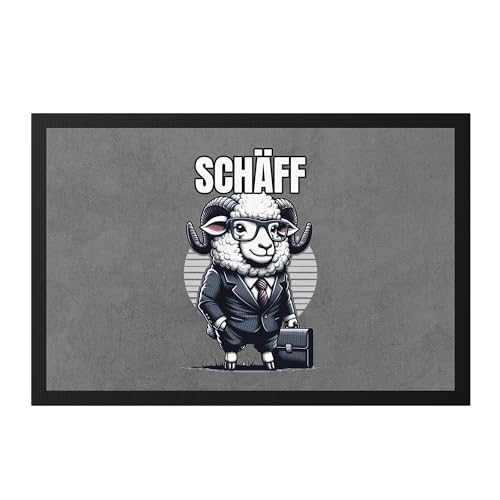 Hey!Print Schäff Schaf als Chef Design Fußmatte - Geschenkidee Büro Arbeit Humor Lustig von Hey!Print