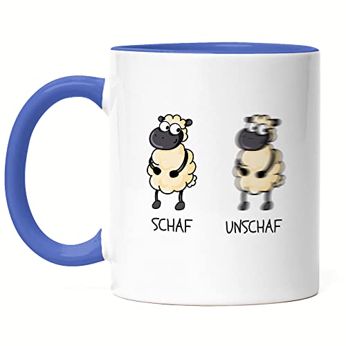 Hey!Print Schaf Unschaf Tasse Blau Lustig Wortwirt Wortspiel Fotograf Geschenk Fotografie von Hey!Print