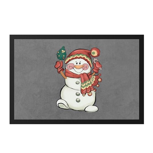 Hey!Print Schneemann Fußmatte Geschenkidee Schneemann-Bauer Süßes Motiv für Weihnachten für Kinder Familie von Hey!Print